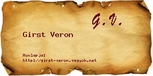 Girst Veron névjegykártya